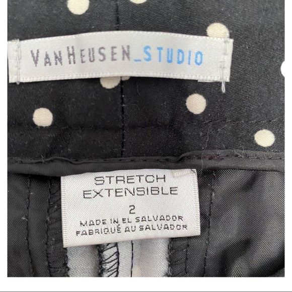 Van Heusen ankle length black polka dot pants VGUC - Picture 3 of 8